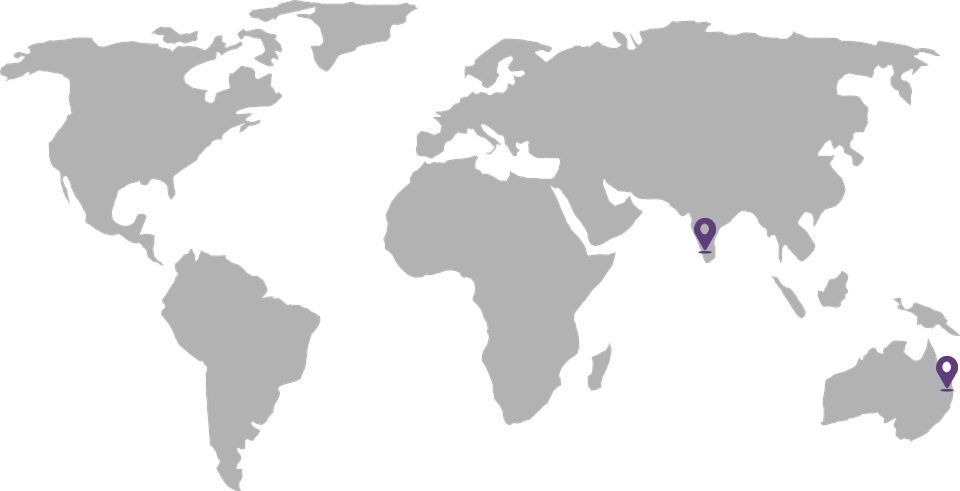 World map with markers